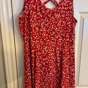 Floral Red Midi Dress